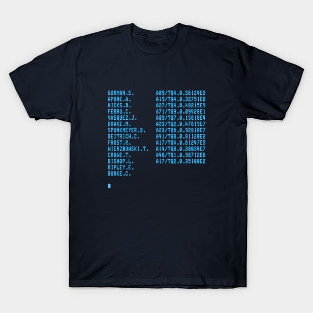 Aliens – Crew Manifest T-Shirt by GraphicGibbon